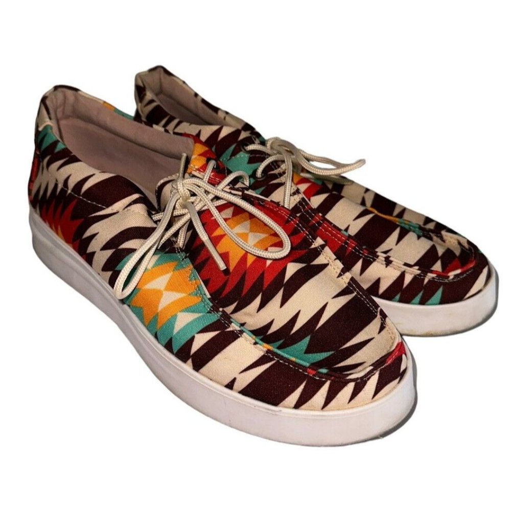 Everglades Womens Lace Up Sneakers Size 37 Or 6-6.5 Western Aztec Print